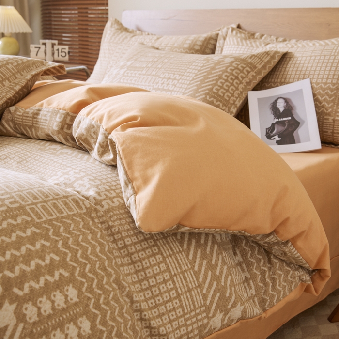 91家纺网 家纺一手货源 找家纺 大吉  2024新款加厚喷气全棉磨毛被套 千鸟格