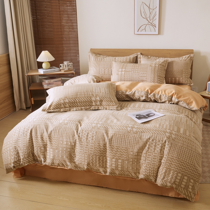 91家纺网 家纺一手货源 找家纺 大吉  2024新款加厚喷气全棉磨毛被套 千鸟格