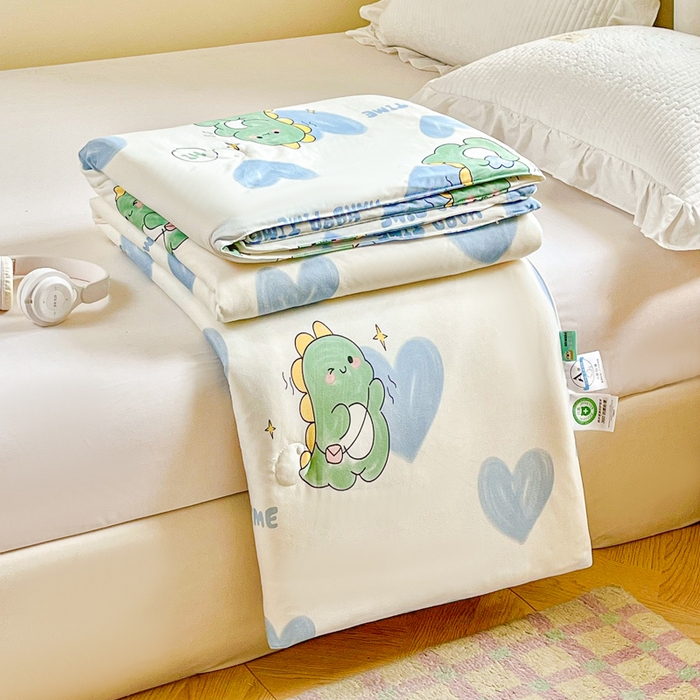 小叮当家纺仓储工厂店 2025年新款A类母婴级宝宝被子豆豆绒牛奶针织棉被子儿童被子豆豆被大豆被春秋 牛奶针织被-幸运独角龙