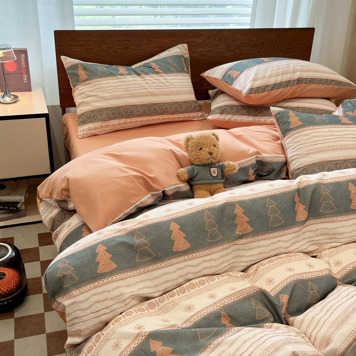 91家纺网 家纺一手货源 找家纺 小叮当家纺仓储工厂店 2025新款提供买家秀爆款花型不断货美拉德卡通全棉纯棉磨毛四件套 时光