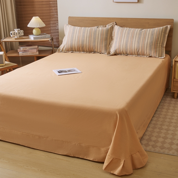 91家纺网 家纺一手货源 找家纺 大吉  2024新款加厚喷气全棉磨毛被套 星晴-橙