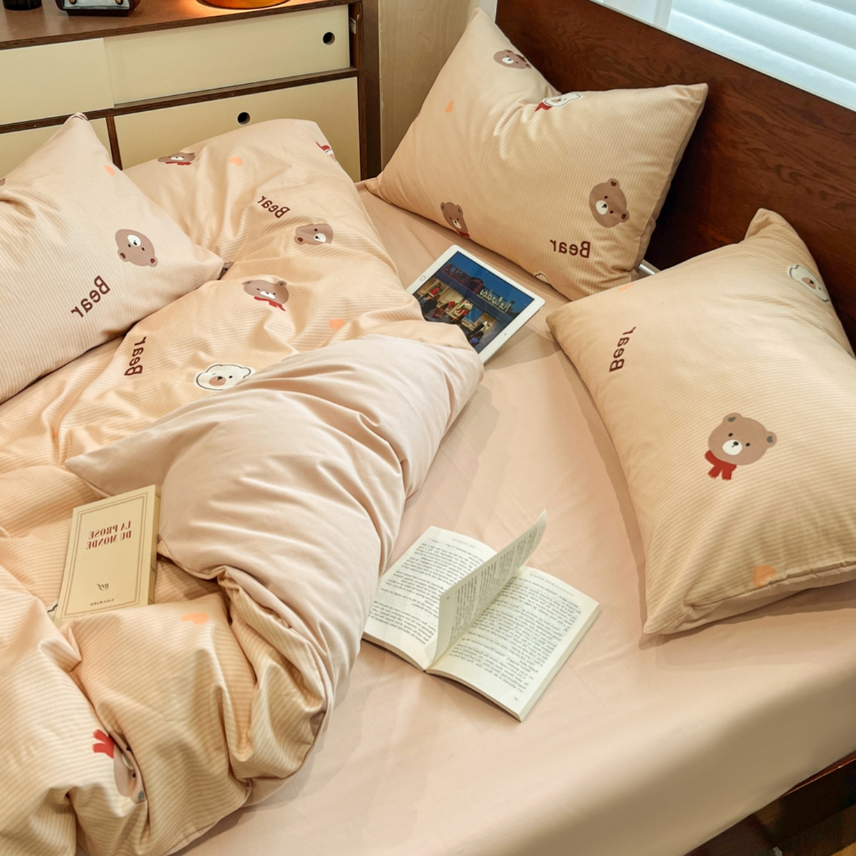 91家纺网 家纺一手货源 找家纺 （总）小叮当家纺仓储工厂店 2025新款提供买家秀爆款花型不断货美拉德卡通全棉纯棉磨毛四件套