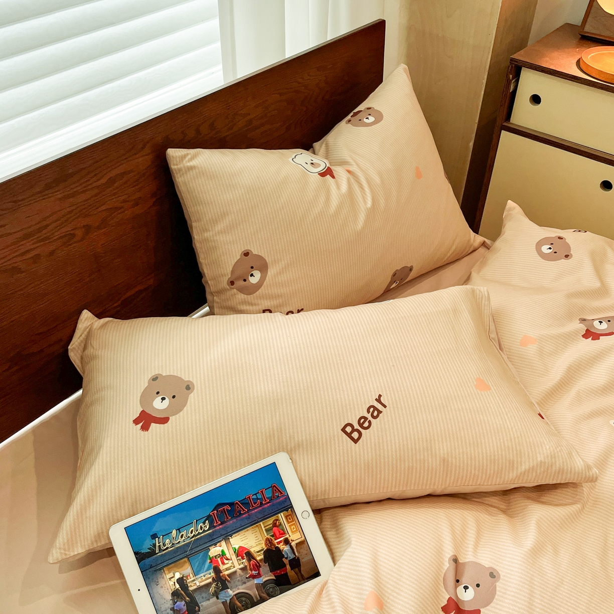 91家纺网 家纺一手货源 找家纺 （总）小叮当家纺仓储工厂店 2025新款提供买家秀爆款花型不断货美拉德卡通全棉纯棉磨毛四件套