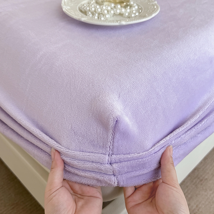 91家纺网 家纺一手货源 找家纺 卢赛尔 2025新款230g高克重纯色牛奶绒床笠单品-米兰系列 米兰-海棠紫