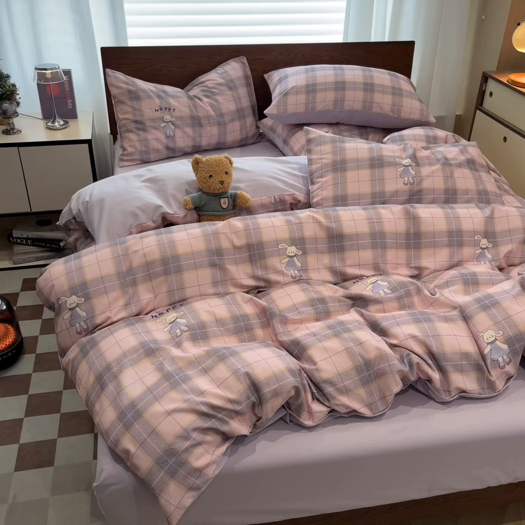 91家纺网 家纺一手货源 找家纺 小叮当家纺仓储工厂店 2025新款提供买家秀爆款花型不断货美拉德卡通全棉纯棉磨毛四件套 薇薇安