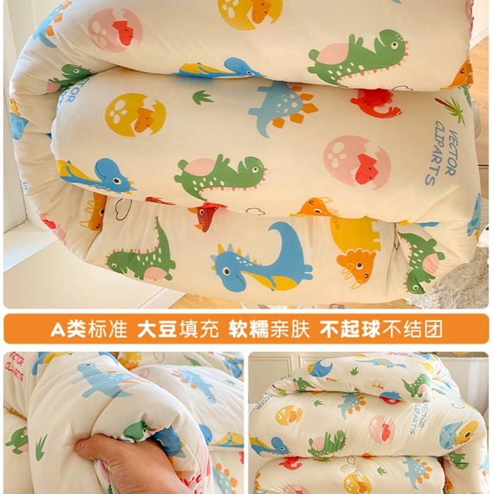 91家纺网 家纺一手货源 找家纺 小叮当家纺仓储工厂店 2025年新款A类母婴级宝宝被子豆豆绒牛奶针织棉被子儿童被子豆豆被大豆被春秋 卖点图4