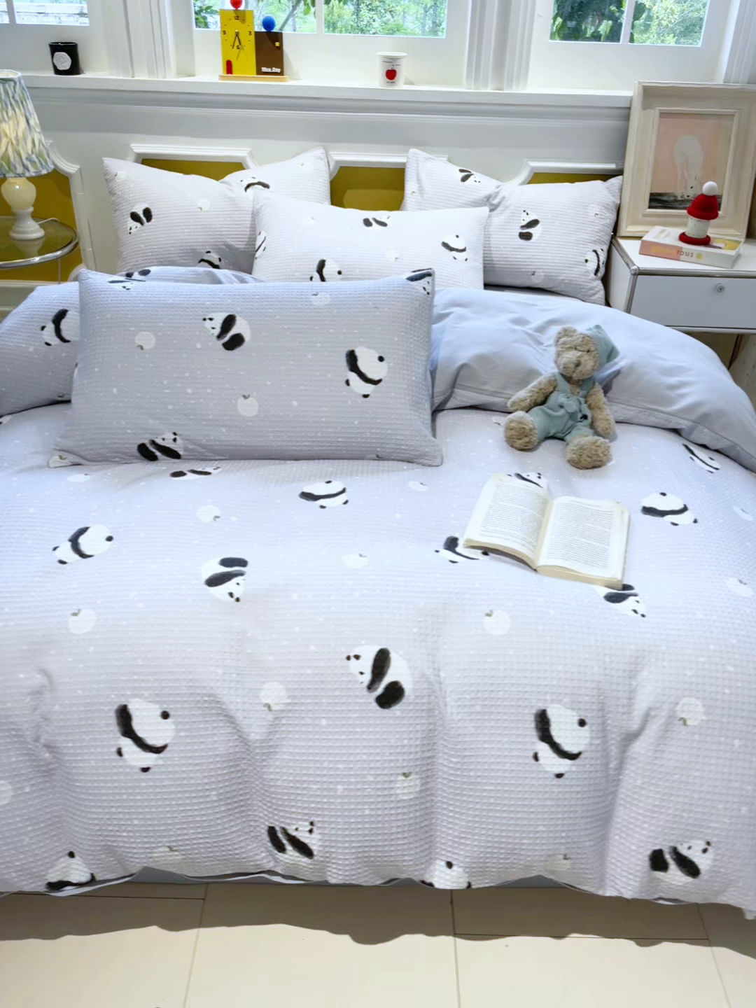 91家纺网 家纺一手货源 找家纺 （总）小叮当家纺仓储工厂店 2025新款提供买家秀爆款花型不断货全棉纯棉A类华夫格印花磨毛四件套