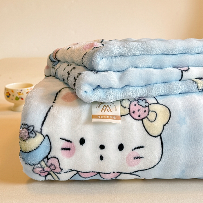 91家纺网 家纺一手货源 找家纺 绣女坊 2025新款A类高克重牛奶绒泡泡绒印花床单单件冬季保暖毛绒毯子绒床单三件套 公主kt