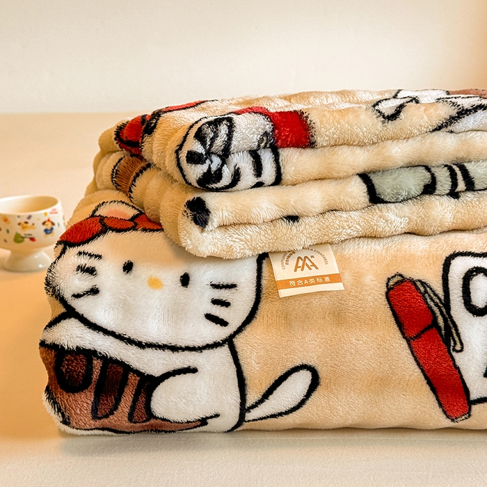 91家纺网 家纺一手货源 找家纺 绣女坊 2025新款A类高克重牛奶绒泡泡绒印花床单单件冬季保暖毛绒毯子绒床单三件套 画笔卡通