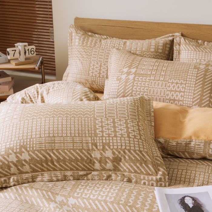 91家纺网 家纺一手货源 找家纺 大吉 2024新款全棉磨毛单枕套 千鸟格