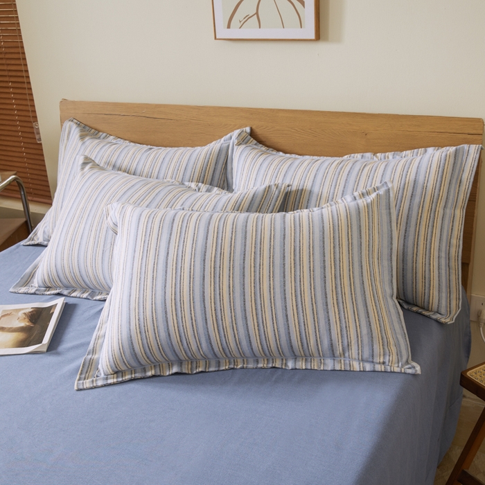 大吉 2024新款全棉磨毛单枕套 星晴-蓝