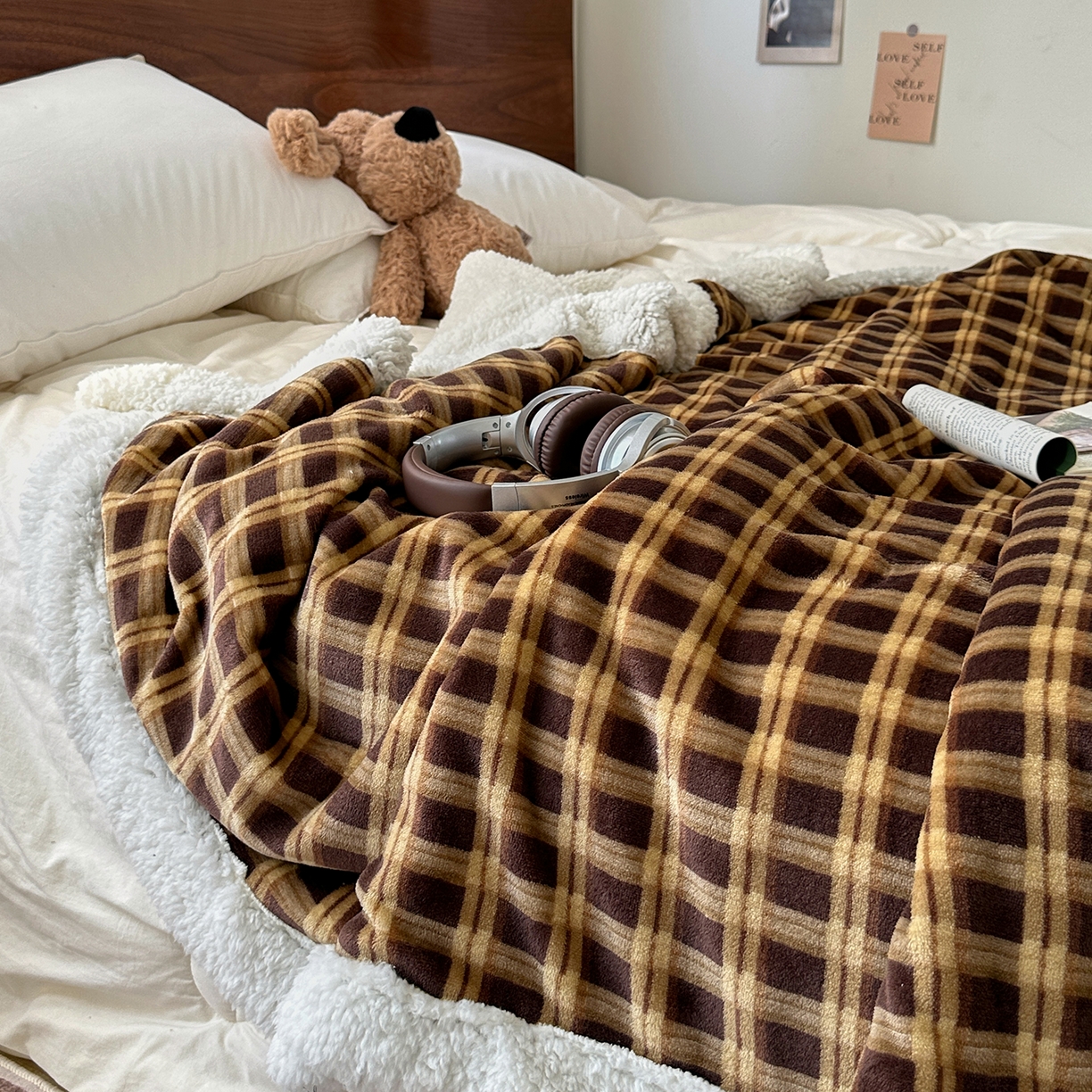 91家纺网 家纺一手货源 找家纺 艾咪-Amy ntmy 2025新款中古风牛奶绒羊羔绒双层毯 可乐加糖