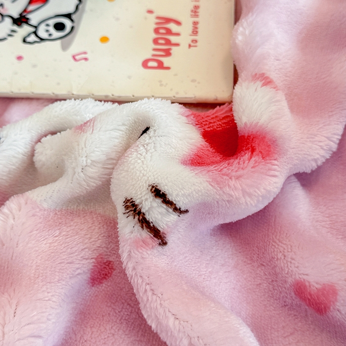 91家纺网 家纺一手货源 找家纺 绣女坊 2025新款A类高克重牛奶绒泡泡绒印花床单单件冬季保暖毛绒毯子绒床单三件套 爱心kt