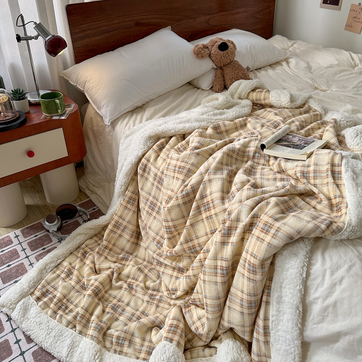 91家纺网 家纺一手货源 找家纺 （总）艾咪-Amy ntmy 2025新款中古风牛奶绒羊羔绒双层毯