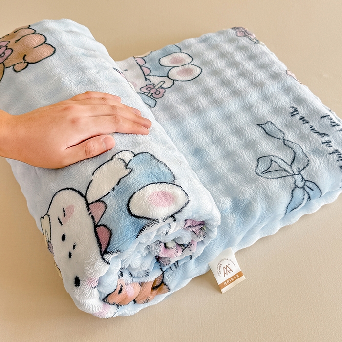 91家纺网 家纺一手货源 找家纺 绣女坊 2025新款A类高克重牛奶绒泡泡绒印花床单单件冬季保暖毛绒毯子绒床单三件套 公主kt