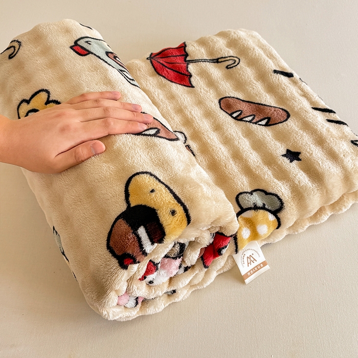 91家纺网 家纺一手货源 找家纺 绣女坊 2025新款A类高克重牛奶绒泡泡绒印花床单单件冬季保暖毛绒毯子绒床单三件套 画笔卡通