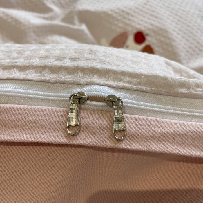 91家纺网 家纺一手货源 找家纺 小叮当家纺仓储工厂店 2025新款提供买家秀爆款花型不断货全棉纯棉A类华夫格印花磨毛四件套 活力小象-灰