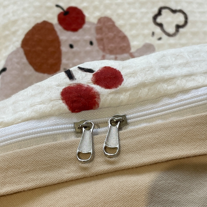 91家纺网 家纺一手货源 找家纺 小叮当家纺仓储工厂店 2025新款提供买家秀爆款花型不断货全棉纯棉A类华夫格印花磨毛四件套 活力小象-米