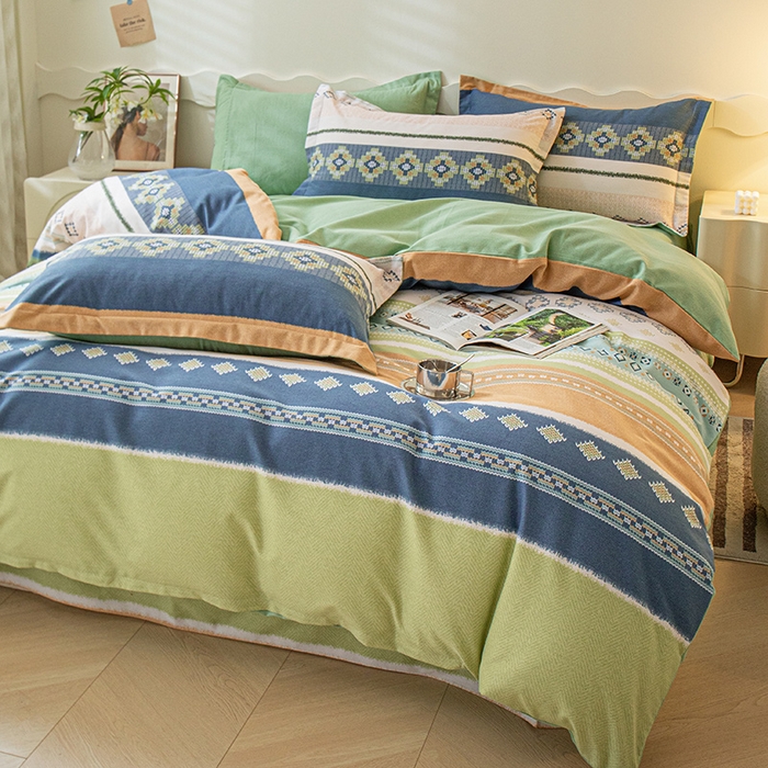 91家纺网 家纺一手货源 找家纺 小叮当家纺仓储工厂店 2025新款提供买家秀爆款花型不断货亲肤舒适原棉加厚磨毛四件套 达米安