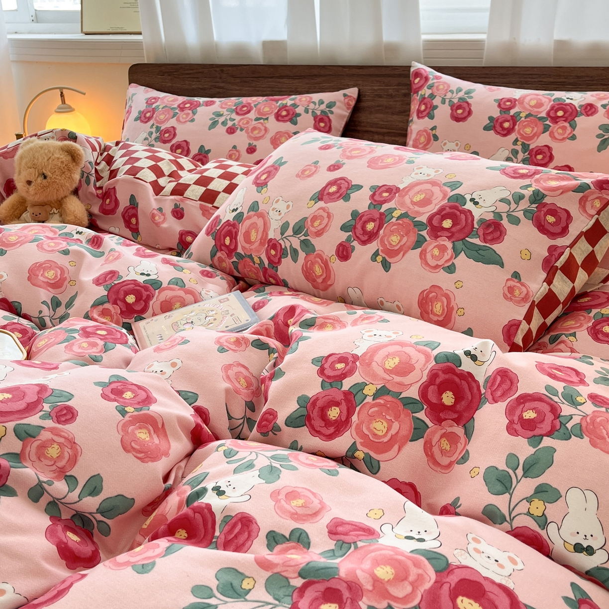 91家纺网 家纺一手货源 找家纺 小叮当家纺仓储工厂店 2025新款提供买家秀爆款花型不断货亲肤舒适原棉加厚磨毛四件套 花期