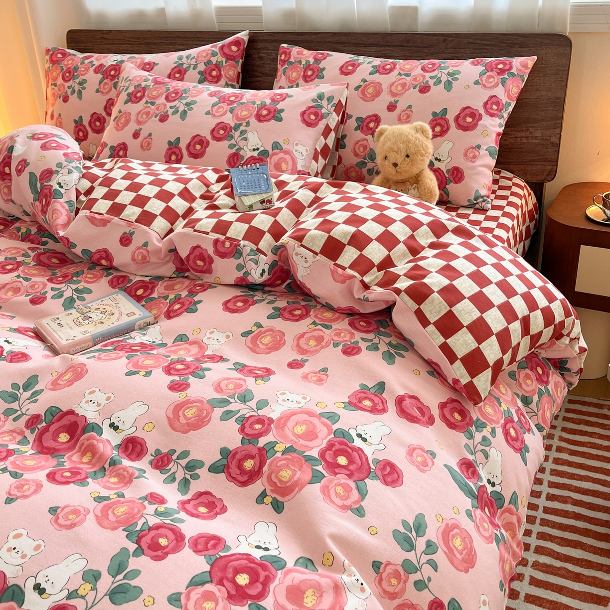 91家纺网 家纺一手货源 找家纺 小叮当家纺仓储工厂店 2025新款提供买家秀爆款花型不断货亲肤舒适原棉加厚磨毛四件套 花期