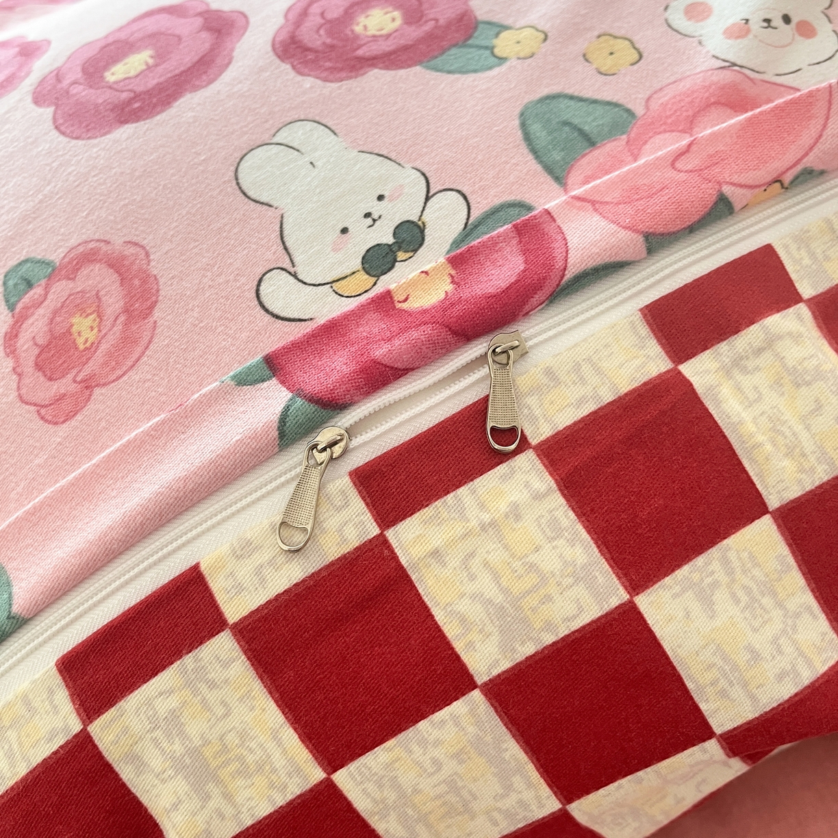 91家纺网 家纺一手货源 找家纺 小叮当家纺仓储工厂店 2025新款提供买家秀爆款花型不断货亲肤舒适原棉加厚磨毛四件套 花期