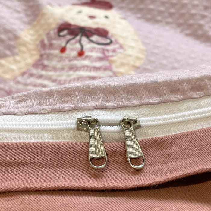 91家纺网 家纺一手货源 找家纺 小叮当家纺仓储工厂店 2025新款提供买家秀爆款花型不断货全棉纯棉A类华夫格印花磨毛四件套 克洛莉-紫