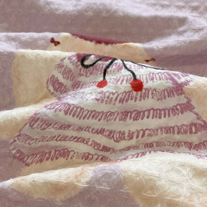 91家纺网 家纺一手货源 找家纺 小叮当家纺仓储工厂店 2025新款提供买家秀爆款花型不断货全棉纯棉A类华夫格印花磨毛四件套 克洛莉-紫