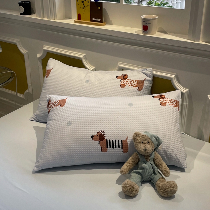 91家纺网 家纺一手货源 找家纺 小叮当家纺仓储工厂店 2025新款提供买家秀爆款花型不断货全棉纯棉A类华夫格印花磨毛四件套 瑞乐-兰