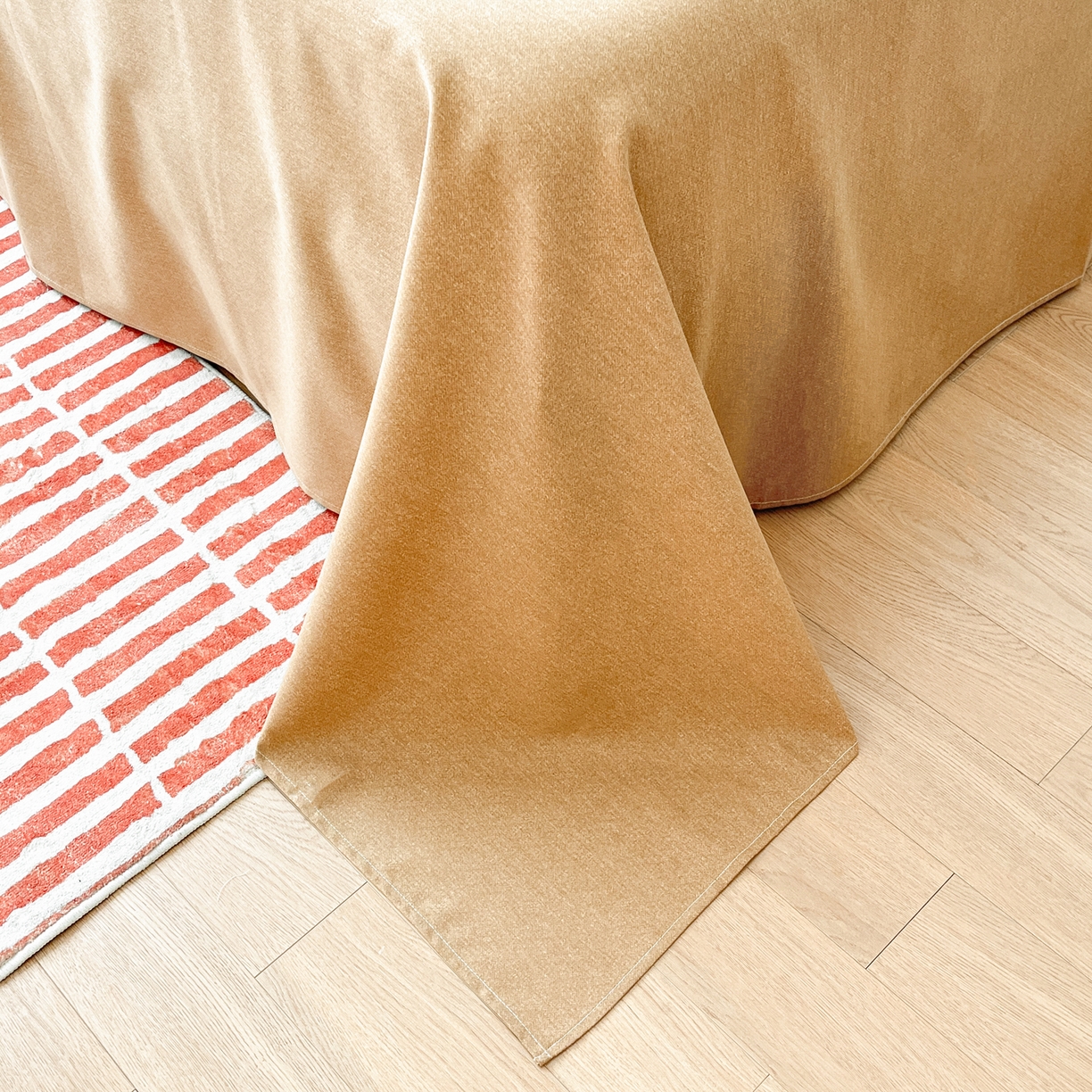 91家纺网 家纺一手货源 找家纺 小叮当家纺仓储工厂店 2025新款提供买家秀爆款花型不断货亲肤舒适原棉加厚磨毛四件套 朗格-咖