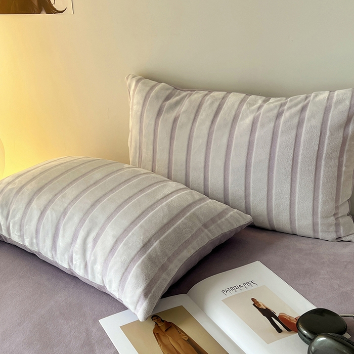 91家纺网 家纺一手货源 找家纺 三朵家纺 2025新款3D立体加厚雕花绒牛奶绒四件套-米兰系列 米兰-紫