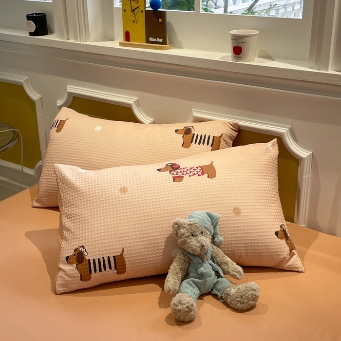 91家纺网 家纺一手货源 找家纺 小叮当家纺仓储工厂店 2025新款提供买家秀爆款花型不断货全棉纯棉A类华夫格印花磨毛四件套 瑞乐-棕