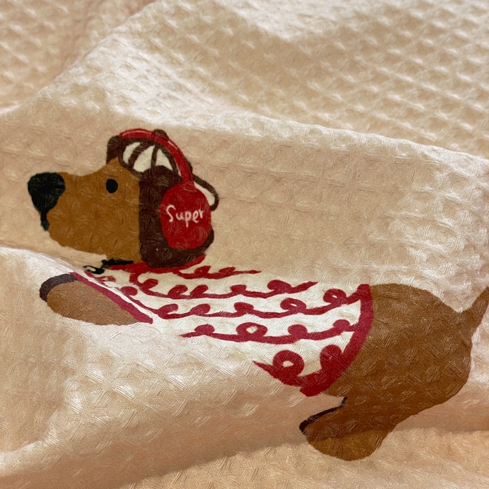 91家纺网 家纺一手货源 找家纺 小叮当家纺仓储工厂店 2025新款提供买家秀爆款花型不断货全棉纯棉A类华夫格印花磨毛四件套 瑞乐-棕