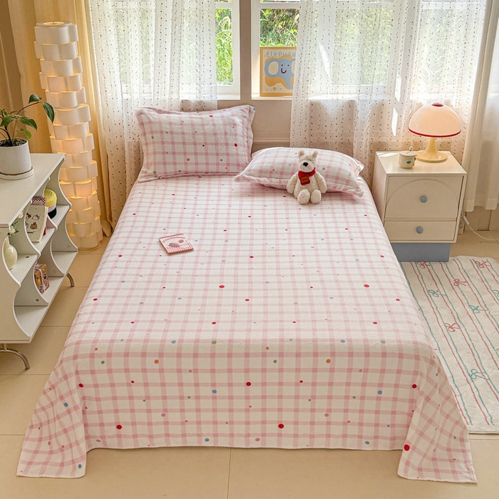 （总）丽美人 2025新款高克重印花牛奶绒无印风床单款（A类母婴级面料）