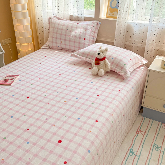 91家纺网 家纺一手货源 找家纺 （总）丽美人 2025新款高克重印花牛奶绒无印风床单款（A类母婴级面料）