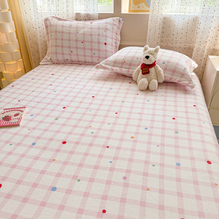 91家纺网 家纺一手货源 找家纺 （总）丽美人 2025新款高克重印花牛奶绒无印风床单款（A类母婴级面料）