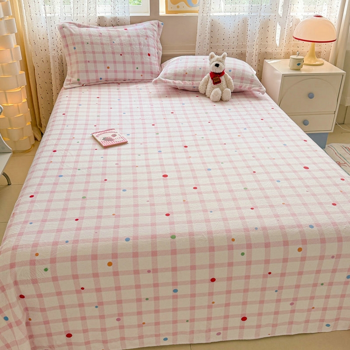 91家纺网 家纺一手货源 找家纺 （总）丽美人 2025新款高克重印花牛奶绒无印风床单款（A类母婴级面料）