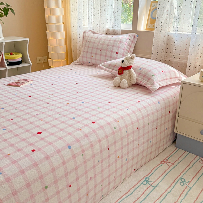 91家纺网 家纺一手货源 找家纺 （总）丽美人 2025新款高克重印花牛奶绒无印风床单款（A类母婴级面料）