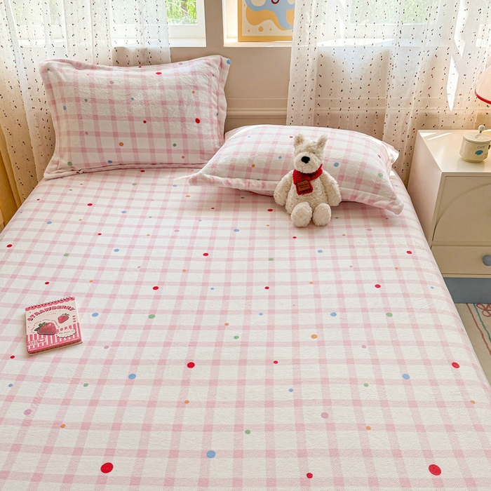 91家纺网 家纺一手货源 找家纺 （总）丽美人 2025新款高克重印花牛奶绒无印风床单款（A类母婴级面料）