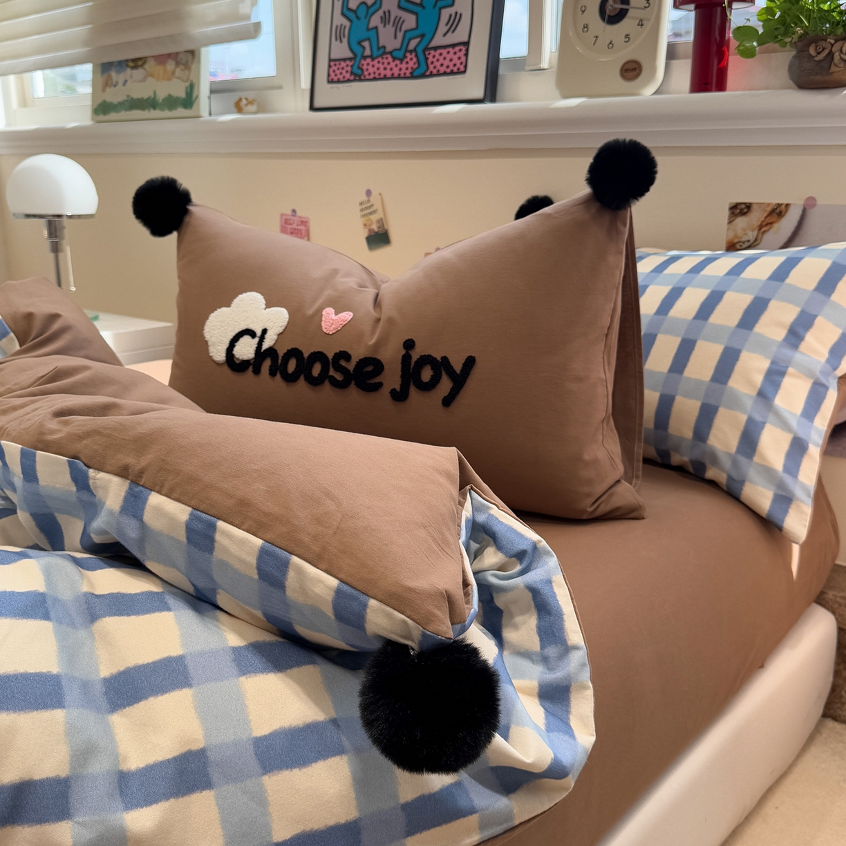 91家纺网 家纺一手货源 找家纺 呗旺鹿 2025新款全棉磨毛球球工艺款四件套 海洋可可