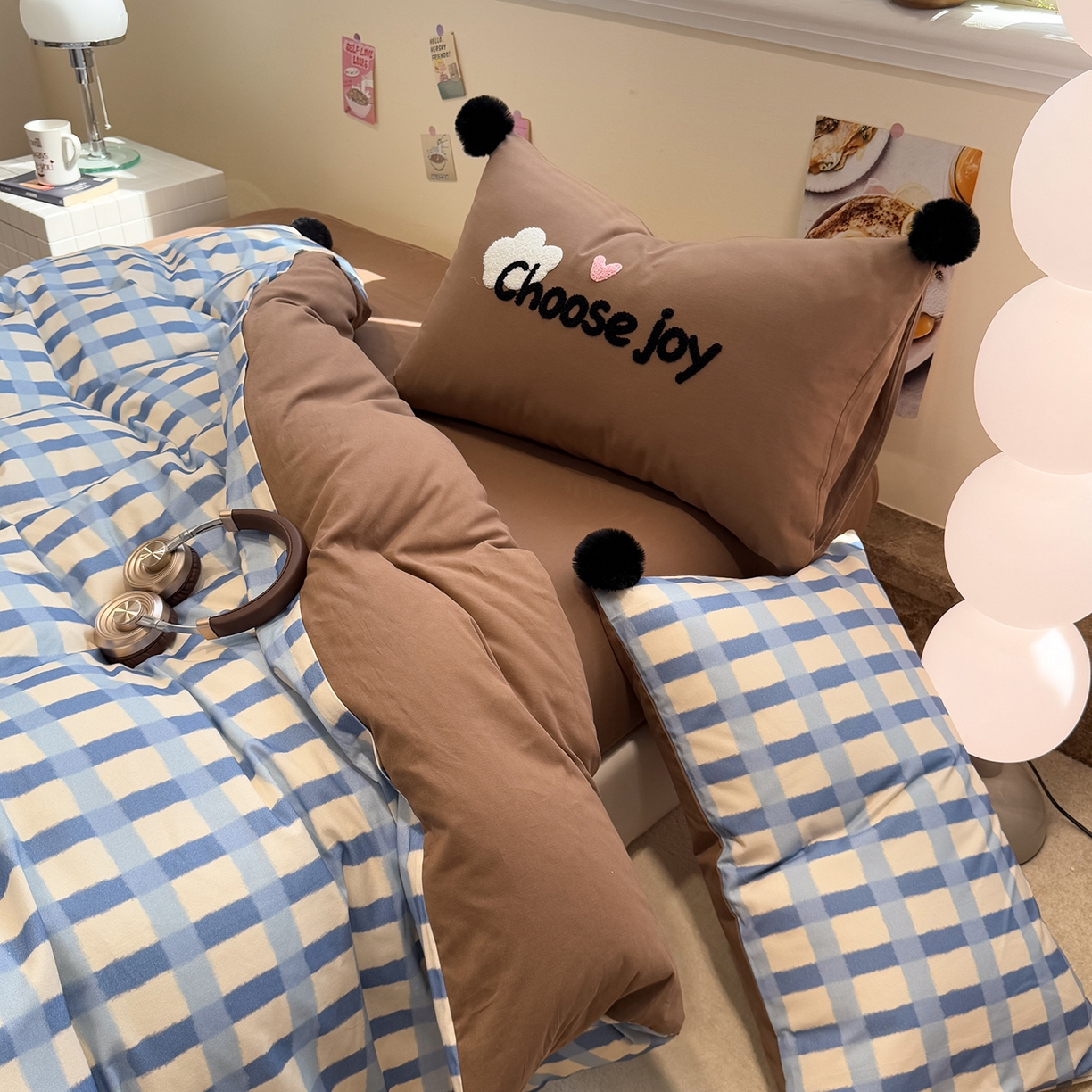 91家纺网 家纺一手货源 找家纺 呗旺鹿 2025新款全棉磨毛球球工艺款四件套 海洋可可