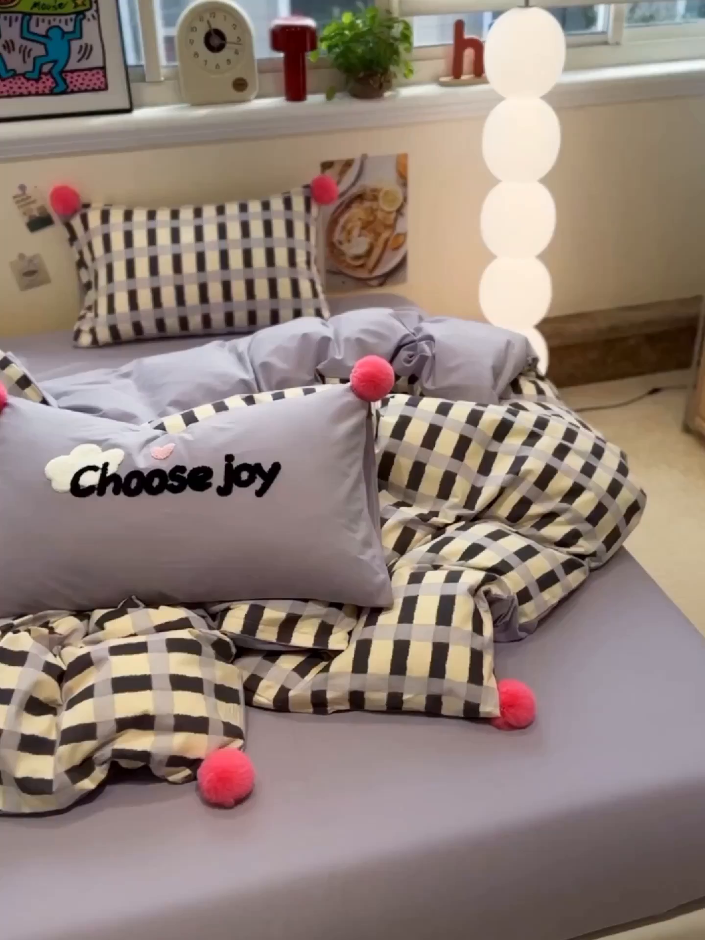 91家纺网 家纺一手货源 找家纺 呗旺鹿 2025新款全棉磨毛球球工艺款四件套 芋泥波波