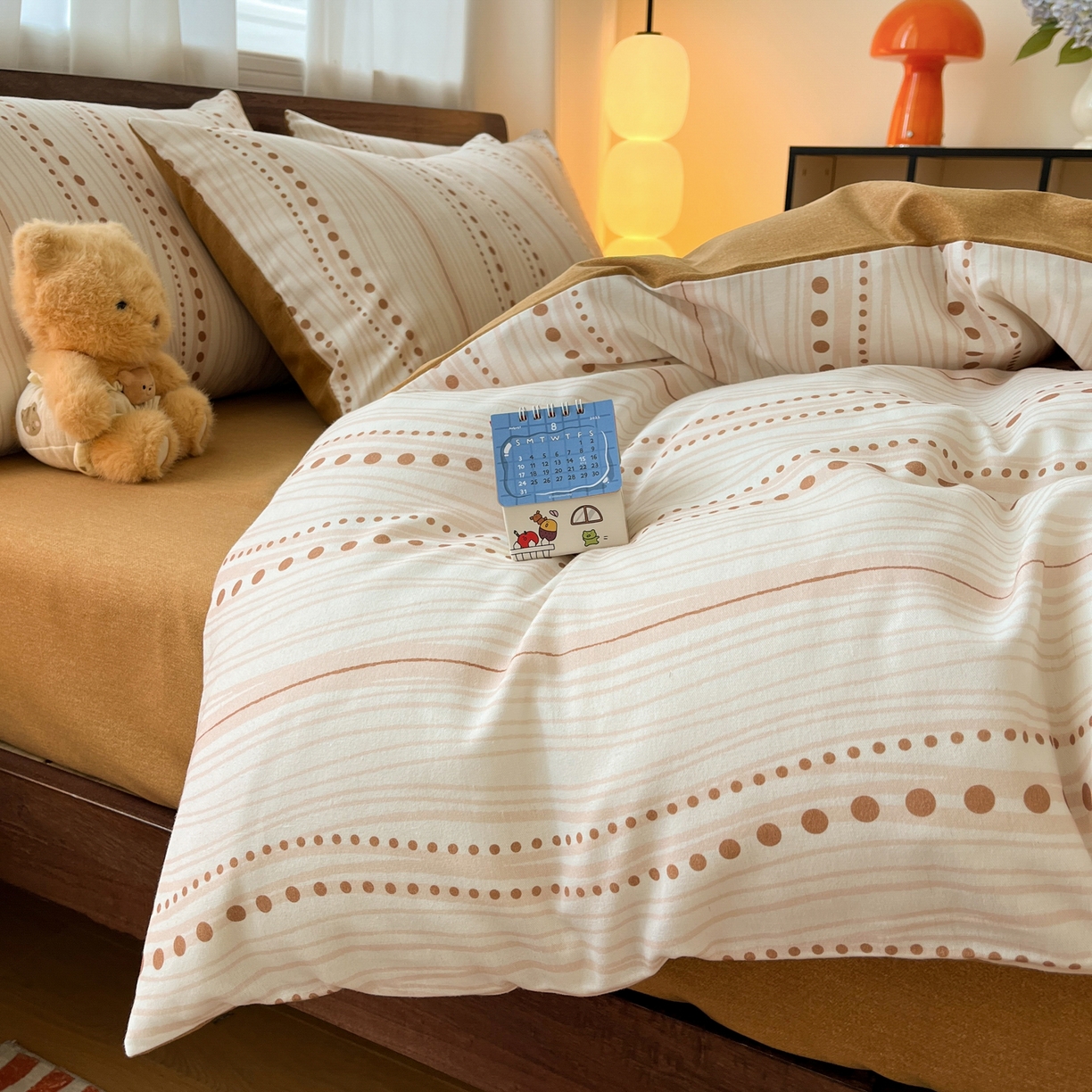 91家纺网 家纺一手货源 找家纺 小叮当家纺仓储工厂店 2025新款提供买家秀爆款花型不断货亲肤舒适原棉加厚磨毛四件套 漫之语-棕