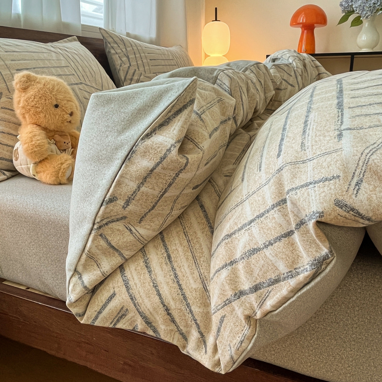 91家纺网 家纺一手货源 找家纺 小叮当家纺仓储工厂店 2025新款提供买家秀爆款花型不断货亲肤舒适原棉加厚磨毛四件套 眠时光