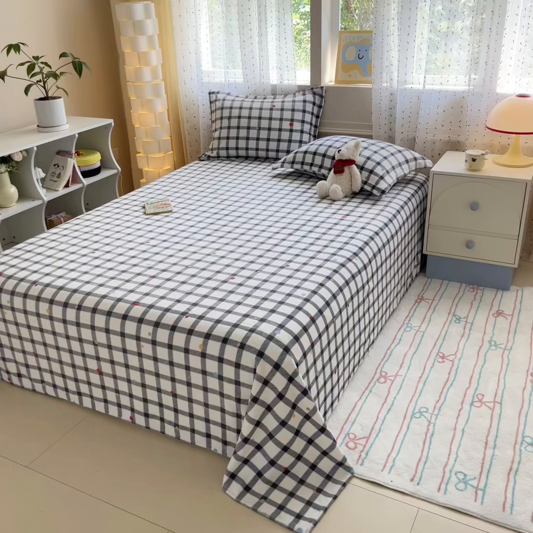 91家纺网 家纺一手货源 找家纺 （总）丽美人 2025新款高克重印花牛奶绒无印风床单款（A类母婴级面料）