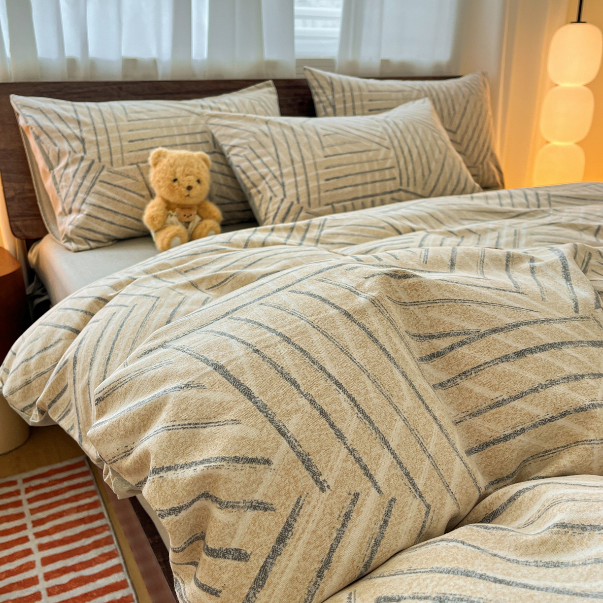 91家纺网 家纺一手货源 找家纺 小叮当家纺仓储工厂店 2025新款提供买家秀爆款花型不断货亲肤舒适原棉加厚磨毛四件套 眠时光