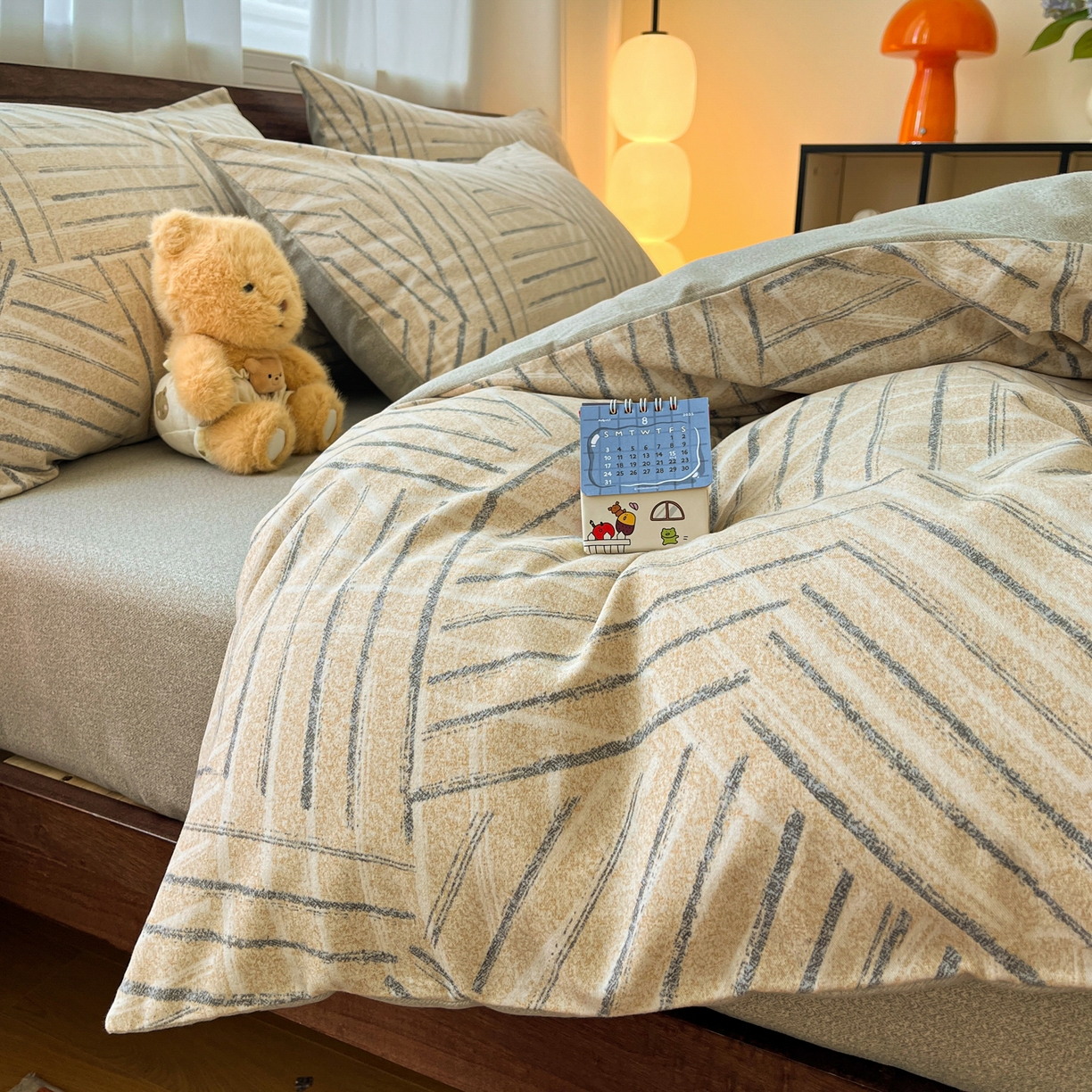 91家纺网 家纺一手货源 找家纺 小叮当家纺仓储工厂店 2025新款提供买家秀爆款花型不断货亲肤舒适原棉加厚磨毛四件套 眠时光