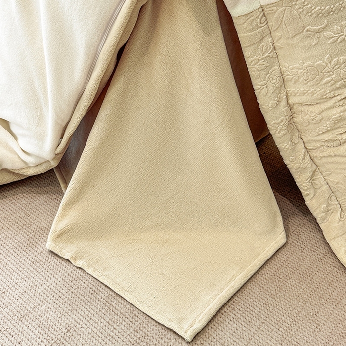 91家纺网 家纺一手货源 找家纺 金牛座家纺 2025新款公主轻奢雕花牛奶绒刺绣四件套-韵律系列 【控价 售价请勿低于178】 韵律-香槟