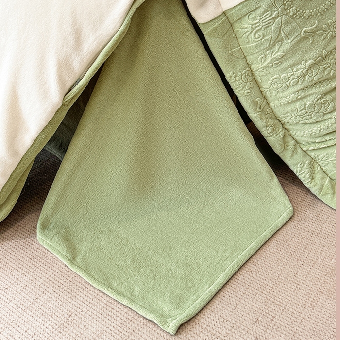 91家纺网 家纺一手货源 找家纺 金牛座家纺 2025新款公主轻奢雕花牛奶绒刺绣四件套-韵律系列 【控价 售价请勿低于178】 韵律-浅緑