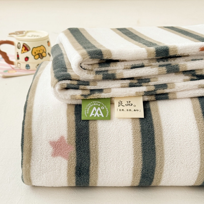 丽美人 2025新款高克重印花牛奶绒无印风床单款（A类母婴级面料） 彩星黑条